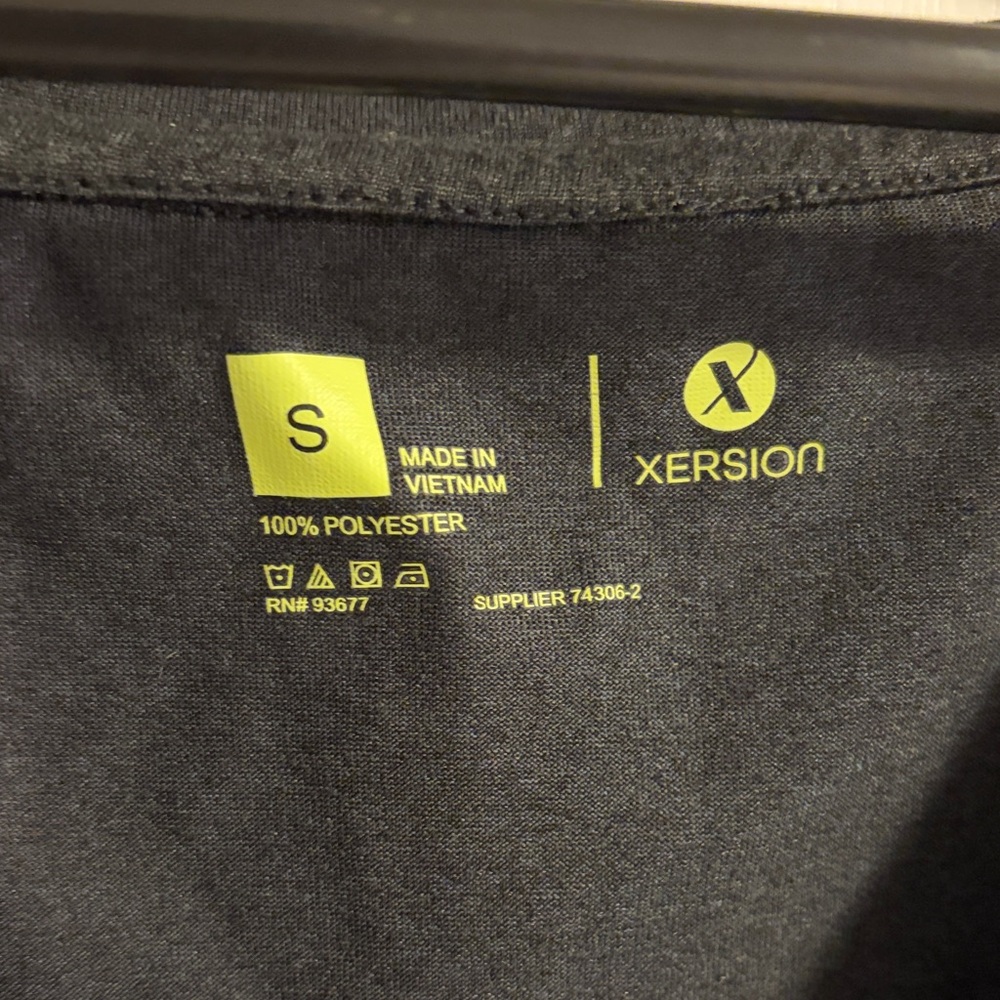 Xersion Black Tee with Neon Yellow Logo